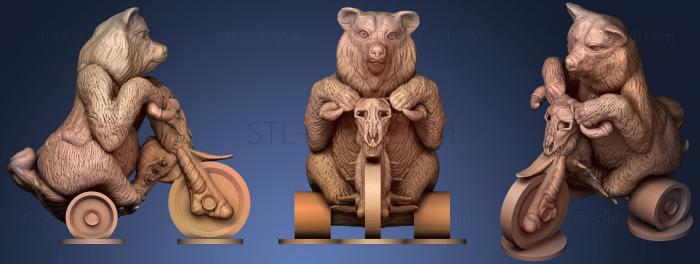 Bear On A Bone Bike